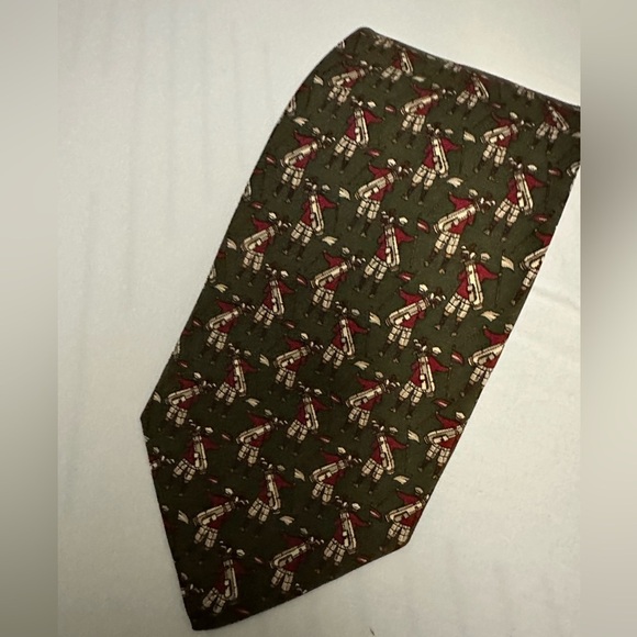 SALVATORE FERRAGAMO Vintage Golfer Silk Tie - Picture 1 of 6